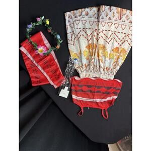 Wonder babe princess dress Hawaiian princess dress set w/headpiece & necklace 6